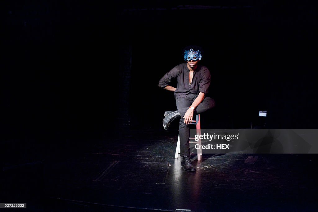 Young actor performing on stage