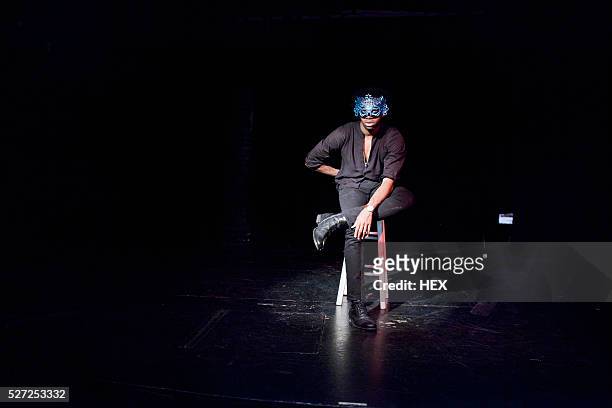 young actor performing on stage - actor stock pictures, royalty-free photos & images