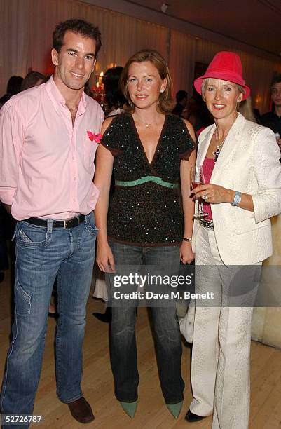 Ralph Firman, Eimear Montgomerie and Marie Jordan attend the Laurent-Perrier Pink Party in aid of The Prince's Trust at the Sanderson Hotel on April...