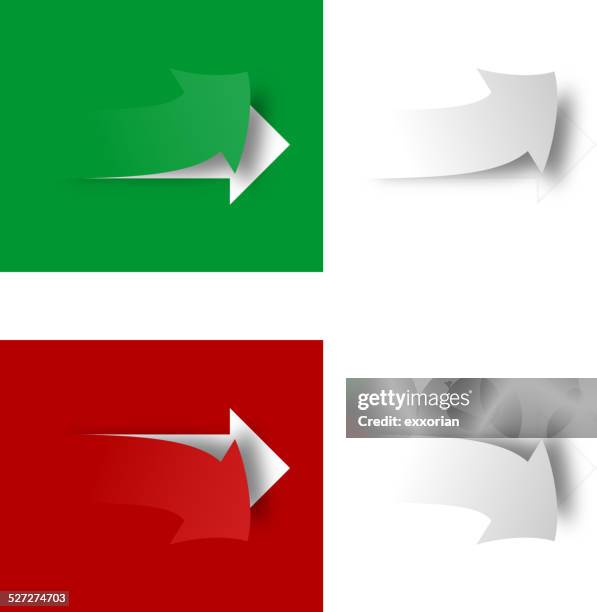 paper-cutting arrows - compare paper stock illustrations