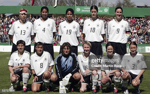 The Women's International German Team pose for a Picture on April 21, 2005 in Osnabruck, Germany.