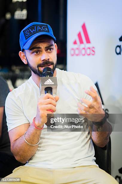 Indian cricketer Virat Kohli at an event in Bangalore, India ahead of the IPL match in the city, on Sunday, May 1, 2016. Kohli represents Royal...