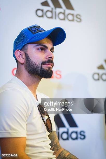 Indian cricketer Virat Kohli at an event in Bangalore, India ahead of the IPL match in the city, on Sunday, May 1, 2016. Kohli represents Royal...