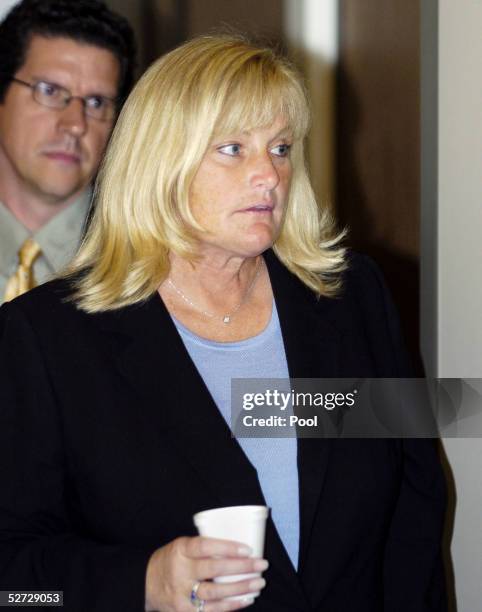 Debbie Rowe, Michael Jackson's ex-wife and mother of two of his children, steps from the courtroom during Jackson's child molestation trial at the...