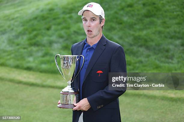 Kevin Streelman, USA, with the trophy after winning the Travelers Championship at the TPC River Highlands, Cromwell, Connecticut, USA. 22nd June...