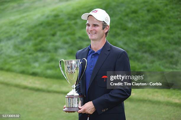 Kevin Streelman, USA, with the trophy after winning the Travelers Championship at the TPC River Highlands, Cromwell, Connecticut, USA. 22nd June...