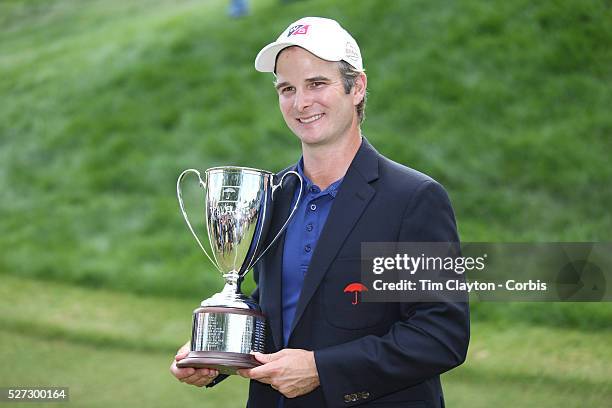 Kevin Streelman, USA, with the trophy after winning the Travelers Championship at the TPC River Highlands, Cromwell, Connecticut, USA. 22nd June...