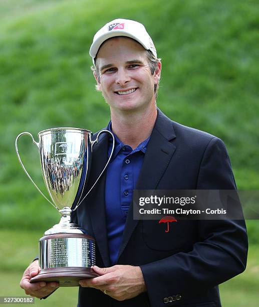 Kevin Streelman, USA, with the trophy after winning the Travelers Championship at the TPC River Highlands, Cromwell, Connecticut, USA. 22nd June...