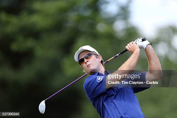 Kevin Streelman, USA, in action on the final day while winning the Travelers Championship at the TPC River Highlands, Cromwell, Connecticut, USA....
