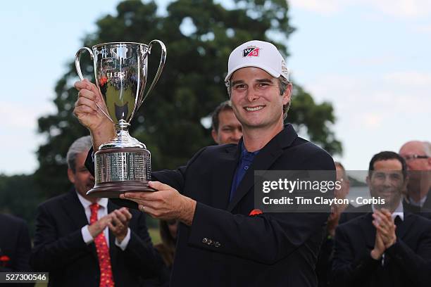 Kevin Streelman, USA, with the trophy after winning the Travelers Championship at the TPC River Highlands, Cromwell, Connecticut, USA. 22nd June...