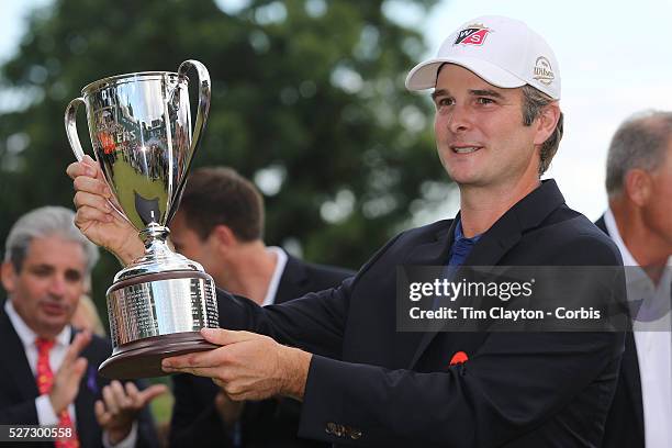 Kevin Streelman, USA, with the trophy after winning the Travelers Championship at the TPC River Highlands, Cromwell, Connecticut, USA. 22nd June...