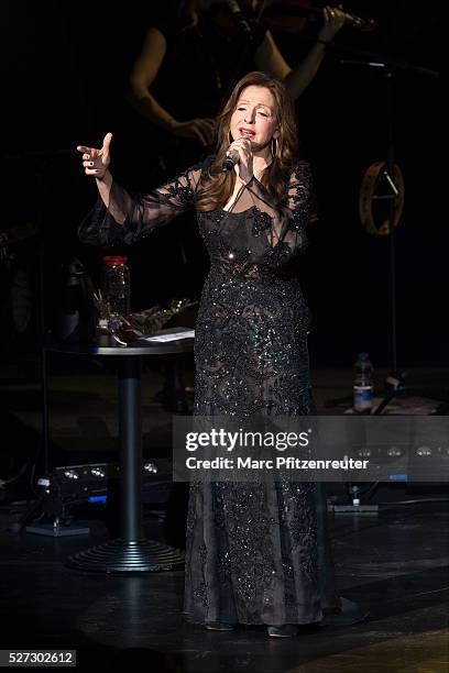 Vicky Leandros performs onstage during her 'Das Leben und ichTour' at the Musical Dome on May 2, 2016 in Cologne, Germany.