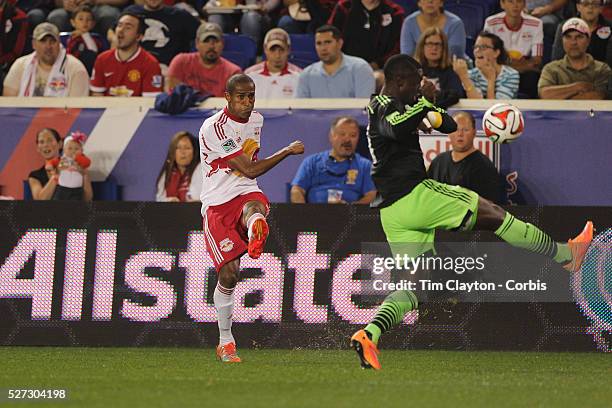 Roy Miller, New York Red Bulls, in action during the New York Red Bulls Vs Seattle Sounders, Major League Soccer regular season match at Red Bull...