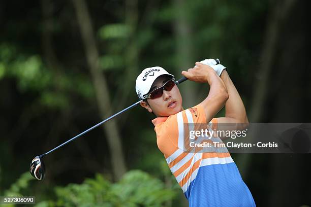 Sang-Moon Bae, South Korea, in action during the third round of the Travelers Championship at the TPC River Highlands, Cromwell, Connecticut, USA....