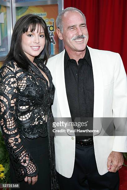 Actor Andres Garcia and guest arrive at the 2005 Billboard Latin Music Awards at the Miami Arena on April 28, 2005 in Miami, Florida.