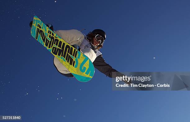 Mason Aguirre, USA, in action during the Men's Half Pipe Finals at the Burton New Zealand Open 2011 held at Cardrona Alpine Resort, Wanaka, New...