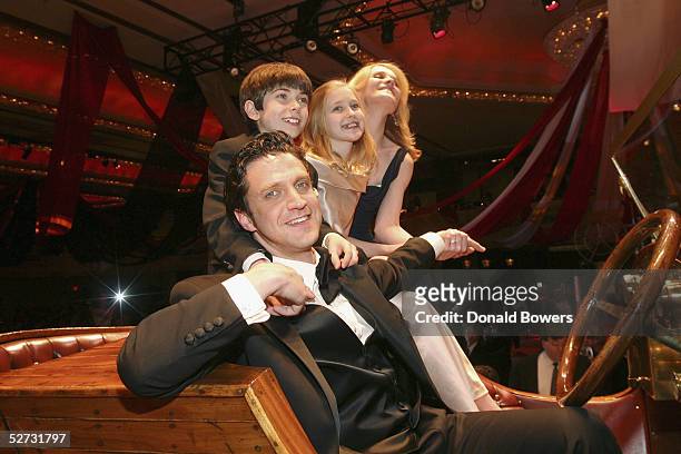 Actors Raul Esparza, Henry Hodges, Ellen Marlo and Erin Dilly attend the opening of "Chitty Chitty Bang Bang" at the Hilton Theatre on April 28, 2005...