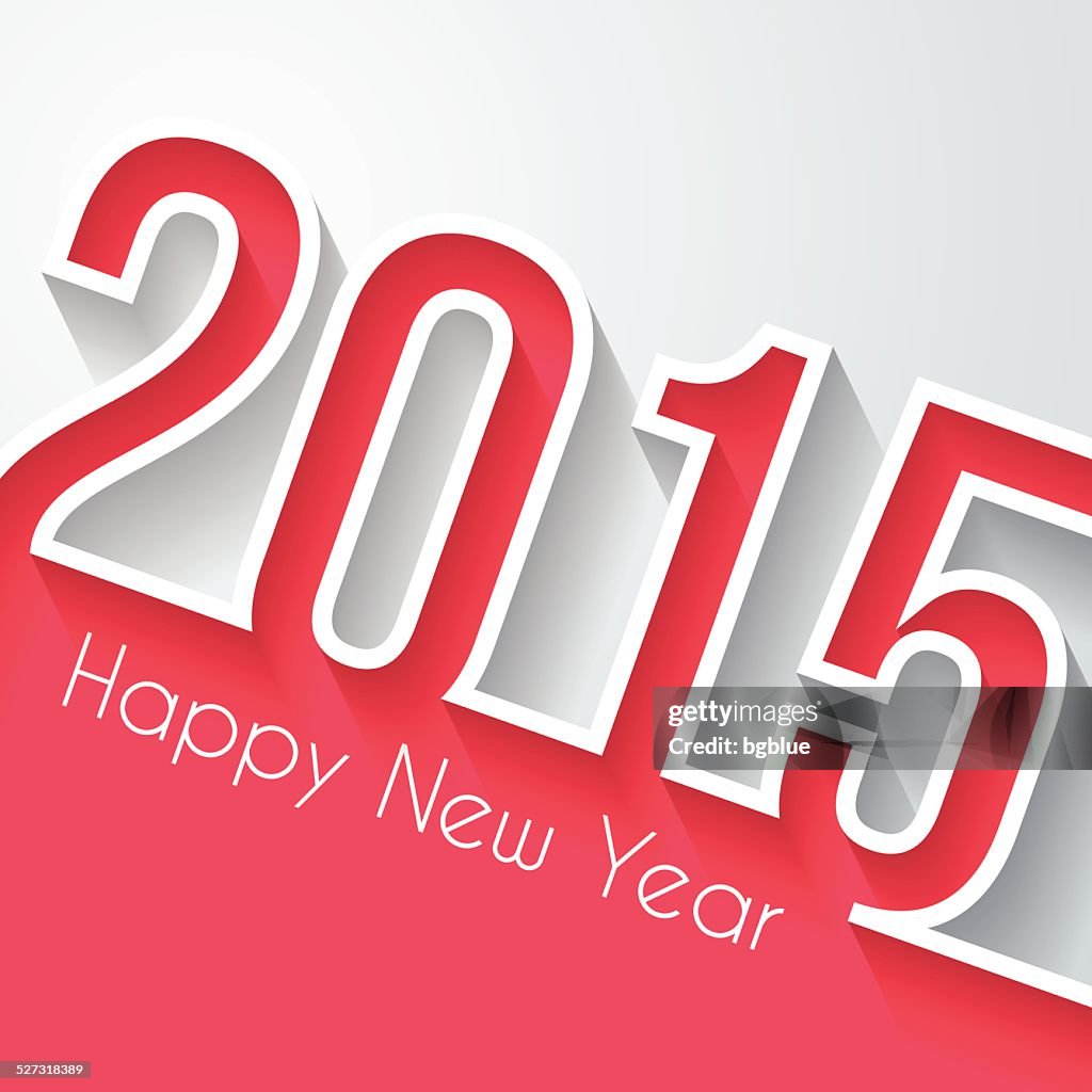 Happy New Year 2015 - Flat Design and long shadow