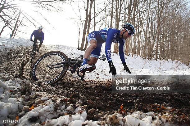 The thrills and spills of the Newtown CX, Cyclocross Event as competitors navigate a slippery slope of mud and melting snow. The event was organized...