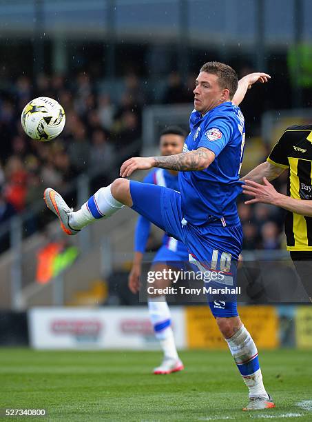 Cody McDonald of Gillingham during the Sky Bet League One match between Burton Albion and Gillingham at Pirelli Stadium on April 30, 2016 in...