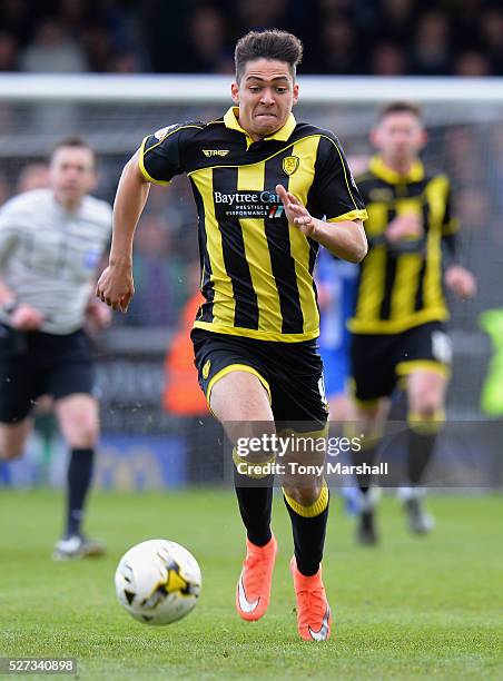 Tyler Walker of Burton Albion during the Sky Bet League One match between Burton Albion and Gillingham at Pirelli Stadium on April 30, 2016 in...