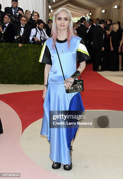 Singer Grimes attends the "Manus x Machina: Fashion In An Age Of Technology" Costume Institute Gala at Metropolitan Museum of Art on May 2, 2016 in...