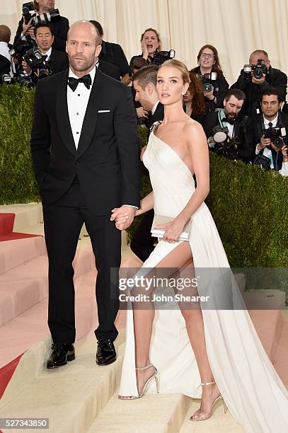 Jason Statham and Rosie Huntington-Whiteley attend the "Manus x Machina: Fashion In An Age Of Technology" Costume Institute Gala at Metropolitan...