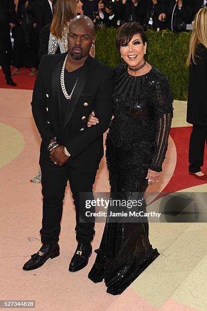 Corey Gamble and Kris Jenner attend the "Manus x Machina: Fashion In An Age Of Technology" Costume Institute Gala at Metropolitan Museum of Art on...
