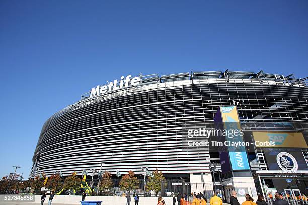 General view of MetLife Stadium at the Meadowlands Sports Complex in East Rutherford, New Jersey. The 82,566 capacity stadium is home to the New York...