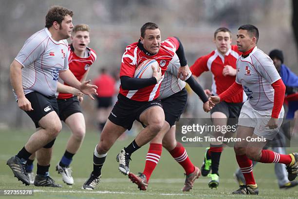 Action during the Binghamton Devils V West Pontomac rugby match during the Four Leaf 15's Club Rugby Tournament at Randall's Island New York. The...