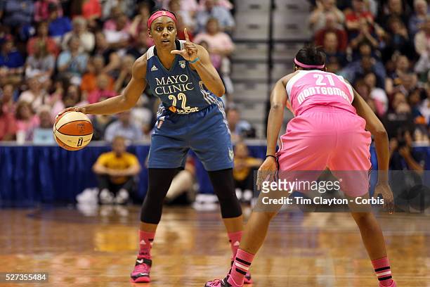 Monica Wright, Minnesota Lynx, in action during the Connecticut Sun Vs Minnesota Lynx, WNBA regular season game at Mohegan Sun Arena, Uncasville,...