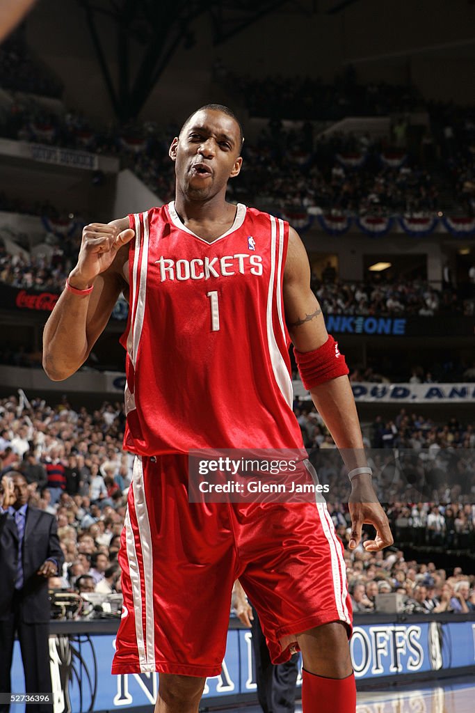 T Mac Rockets Tracy McGrady of the Houston Rockets celebrates during Game one of ...