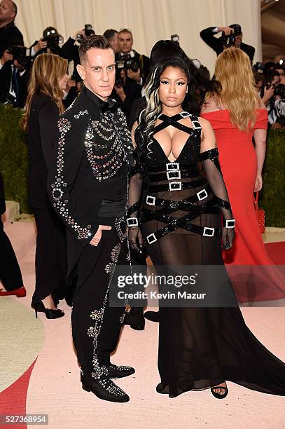 Jeremy Scott and Nicki Minaj attends "Manus x Machina: Fashion In An Age Of Technology" Costume Institute Gala at Metropolitan Museum of Art on May...