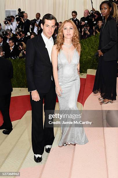Mark Ronson and Josephine de La Baume attend the "Manus x Machina: Fashion In An Age Of Technology" Costume Institute Gala at Metropolitan Museum of...