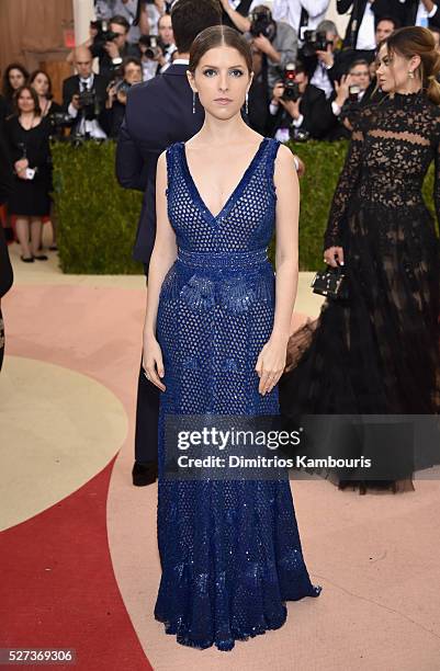 Anna Kendrick attends the "Manus x Machina: Fashion In An Age Of Technology" Costume Institute Gala at Metropolitan Museum of Art on May 2, 2016 in...