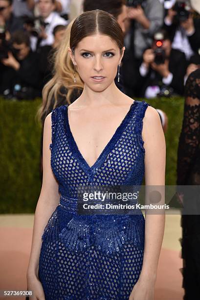 Anna Kendrick attends the "Manus x Machina: Fashion In An Age Of Technology" Costume Institute Gala at Metropolitan Museum of Art on May 2, 2016 in...