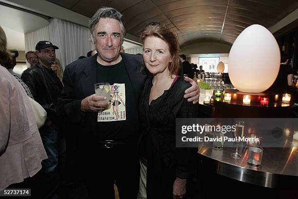 Fred Frith and Director Sally Potter at a reception at the W Hotel before a screening of Yes at the Castro Theater on April 29, 2005 in San...