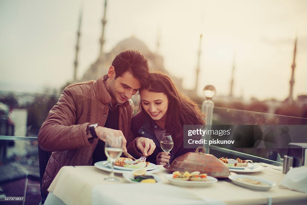 Turkish Couple in Cafe