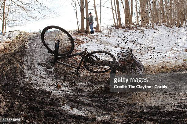 The thrills and spills of the Newtown CX, Cyclocross Event as competitors navigate a slippery slope of mud and melting snow. The event was organized...