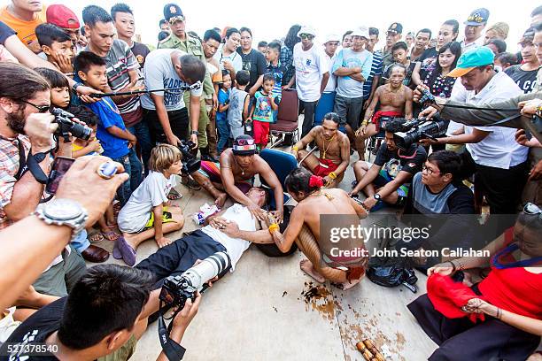 mentawai tattoo demonstration - mentawai islands stock pictures, royalty-free photos & images