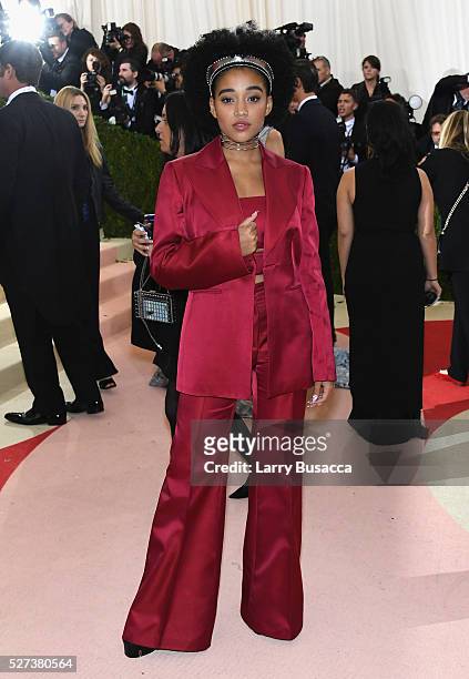 Actress Amandla Stenberg attends the "Manus x Machina: Fashion In An Age Of Technology" Costume Institute Gala at Metropolitan Museum of Art on May...