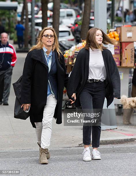 Tea Leoni and her daughter Madelaine Duchovny seen on May 2, 2016 in New York City.