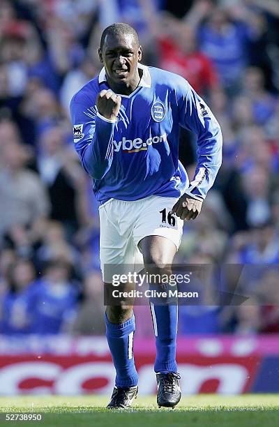 Emile Heskey of Birmingham City celebrates his goal during the Barclays Premiership match between Birmingham City and Blackburn Rovers at St Andrews...