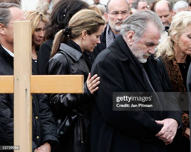 Maria Schell's brother Carl Schell attends the funeral of actress Maria Schell at the Nikolaus church on April 30, 2005 in Preitenegg, Austria. The...