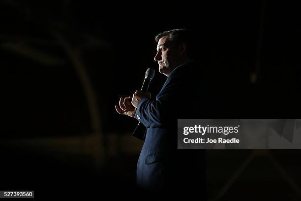 Republican presidential candidate Sen. Ted Cruz speaks during a campaign rally at the Indiana State Fairgrounds on May 2, 2016 in Indianapolis,...