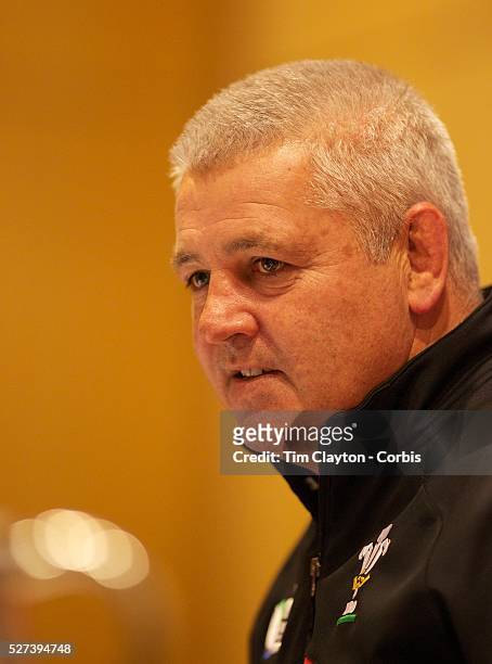 Welsh coach Warren Gatland during a press conference in Auckland at the IRB Rugby World Cup tournament, Auckland, New Zealand, 18th October 2011....