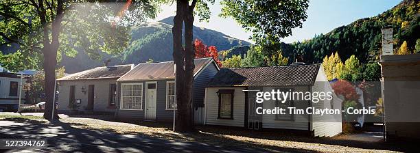 Autumn in Arrowtown. Historic Cottages at the end of town. Arrowtown is the much visited, historic, 4-season, southern hemisphere holiday...