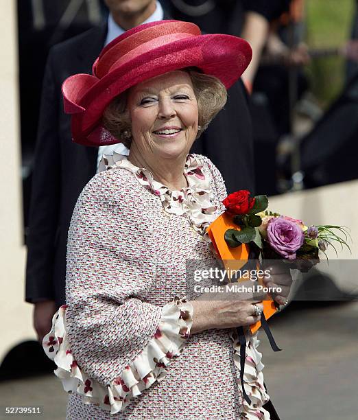 Dutch Queen Beatrix attends her birthday celebrations on April 30, 2005 in Scheveningen, the Netherlands. Today marked also 25 years of reign of...