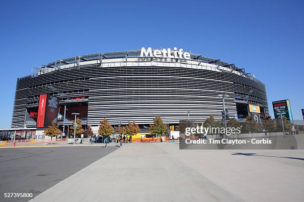 General view of MetLife Stadium at the Meadowlands Sports Complex in East Rutherford, New Jersey. The 82,566 capacity stadium is home to the New York...