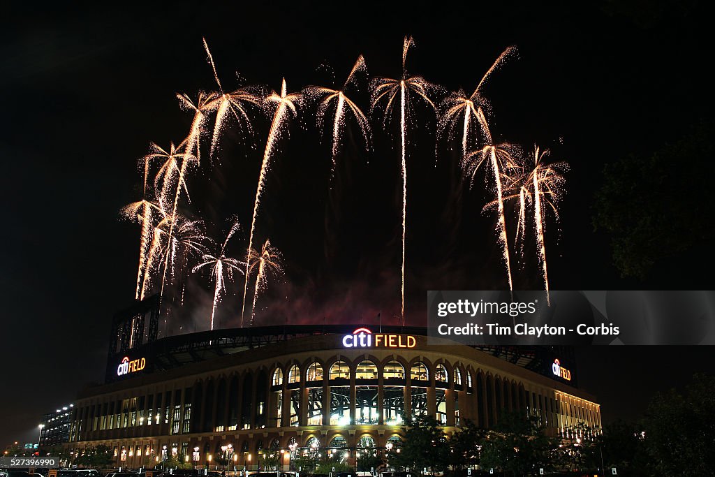 Early 4th of July fireworks at Citi Field New York